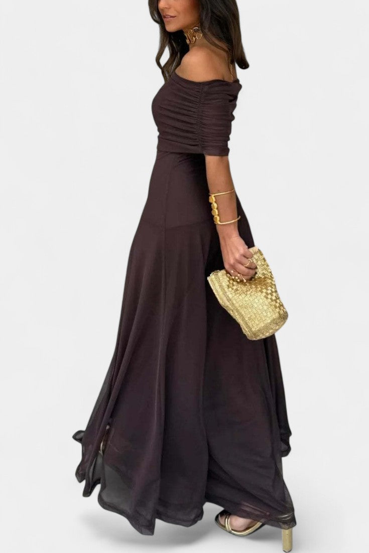Vestido maxi de mujer Jessamy con un hombro, estampado tie-dye, look moderno de verano.