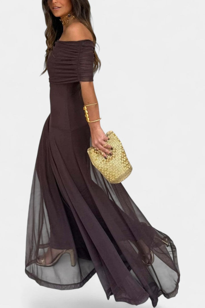 Vestido maxi fluido tie-dye de un hombro para mujer, estilo Jessamy, perfecto para verano.