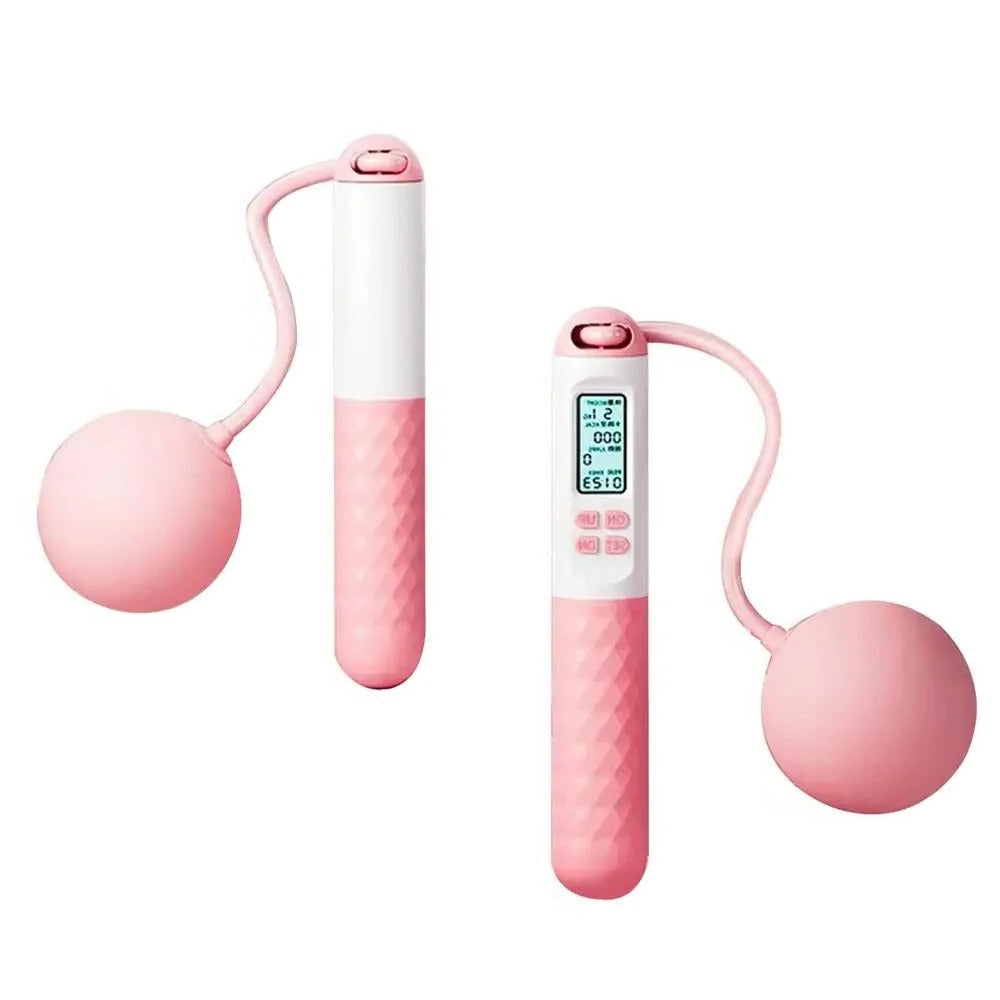 Cuerda de saltar inalámbrica con peso y contador digital para fitness y cardio en casa.