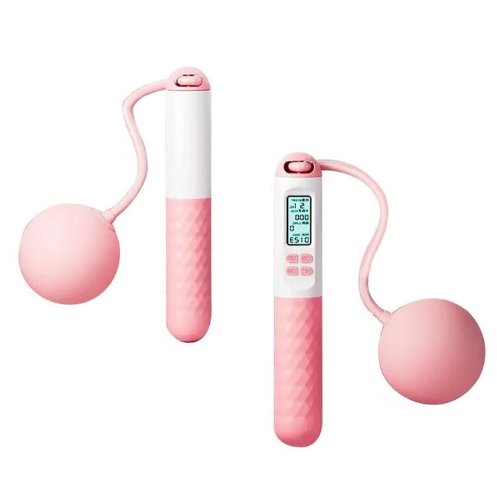 Cuerda de saltar inalámbrica con peso y contador digital para fitness y cardio en casa.