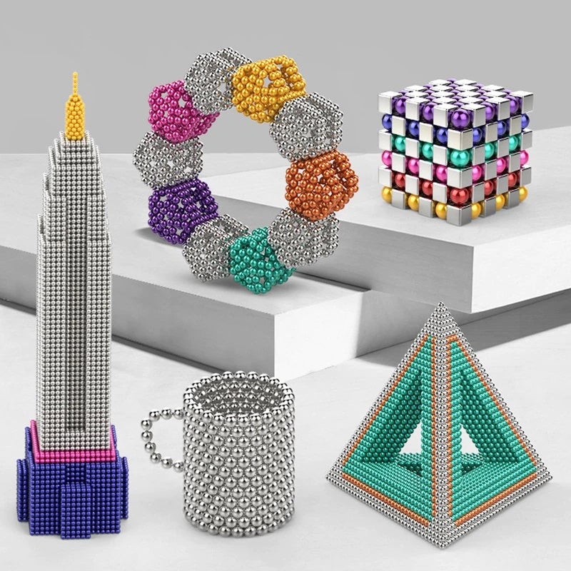 Bolas magnéticas coloridas para niños, estimulando creatividad y desarrollo cognitivo. Juguete educativo didáctico.