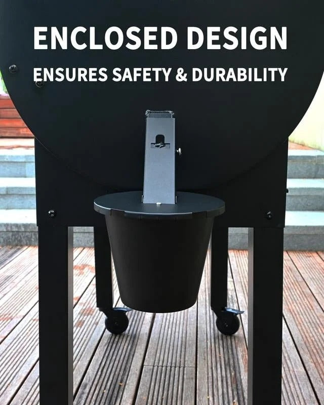 Accesorio de parrilla: colector de grasa con tapa. Recipiente duradero para una limpieza eficiente y sin derrames.
