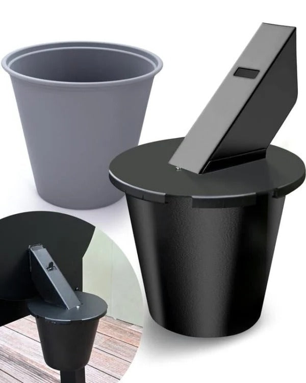 Colector de grasa para parrilla con tapa y forro reutilizable. Limpieza sin derrames para tu barbacoa o asador.