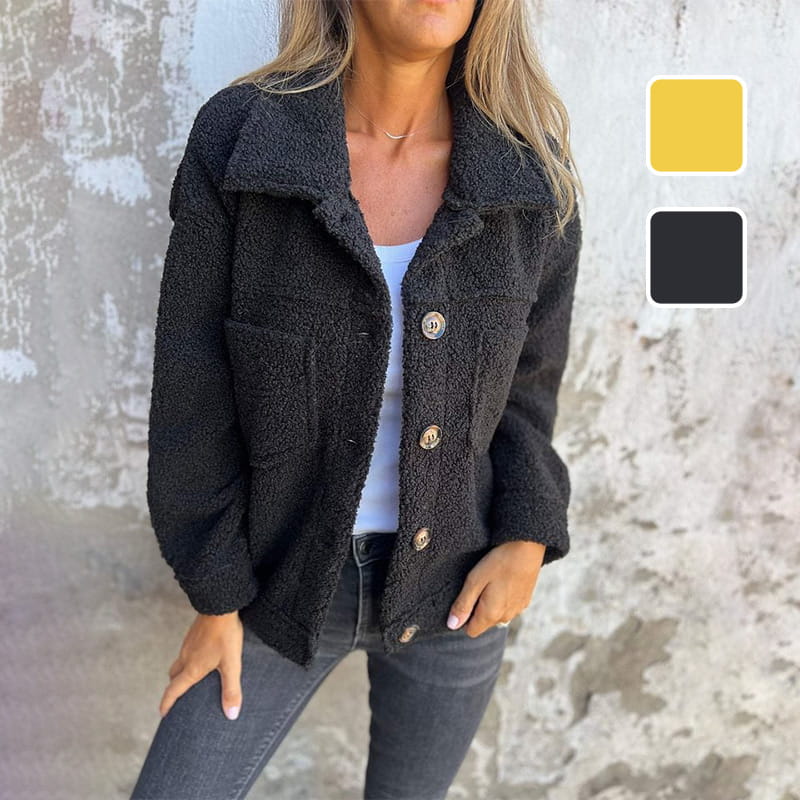 Cálido abrigo largo NOA para mujer. Ropa exterior elegante y con bolsillos para moda de invierno.