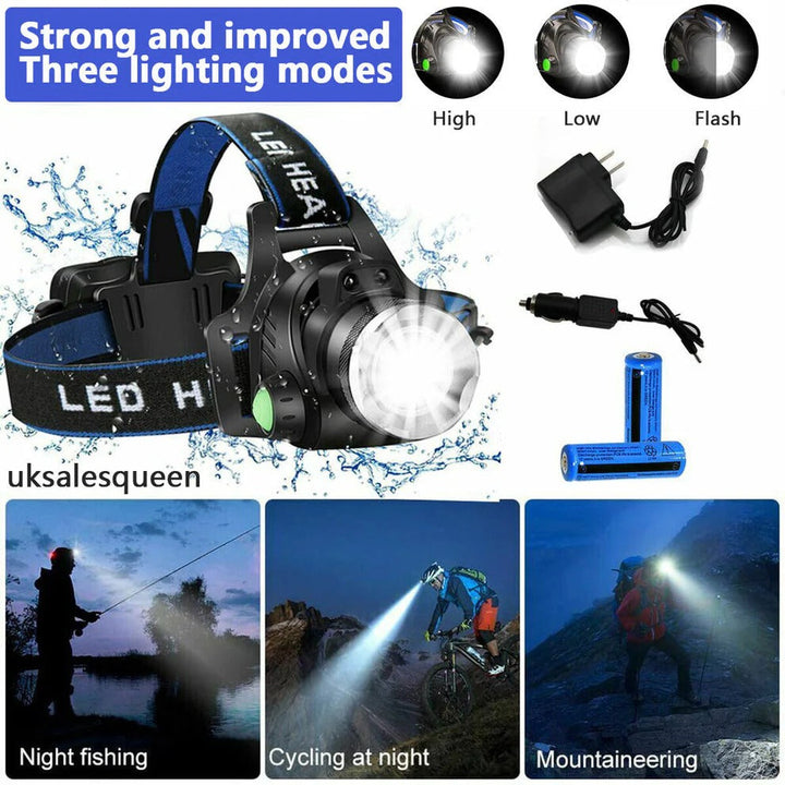 Regalo práctico: linterna frontal LED recargable. Esencial para el hogar, coche, trabajo y camping.
