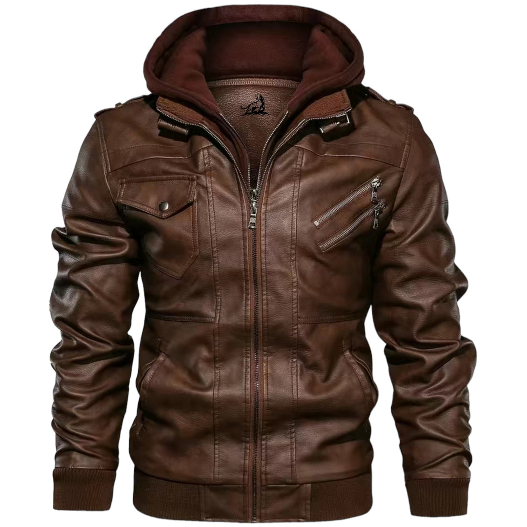 Abrigo de invierno para hombre, chaqueta versátil con capucha y cremallera. Moda exterior moderna.