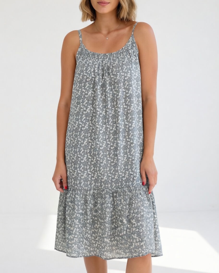 Vestido ligero estampado para mujer. Ideal para verano, fluido y cómodo. Perfecto para ocasiones casuales.