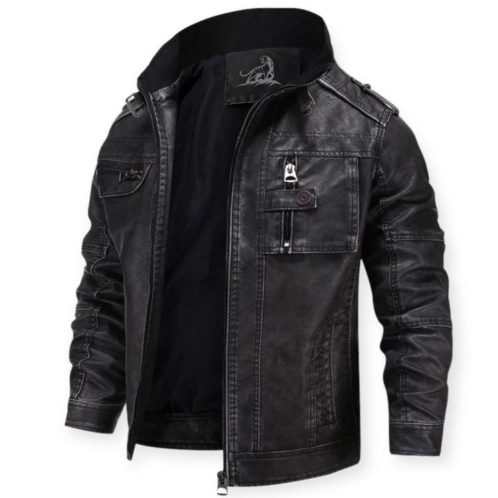 Chaqueta elegante gris para hombre con cremallera. Estilo moderno para ropa masculina de otoño.