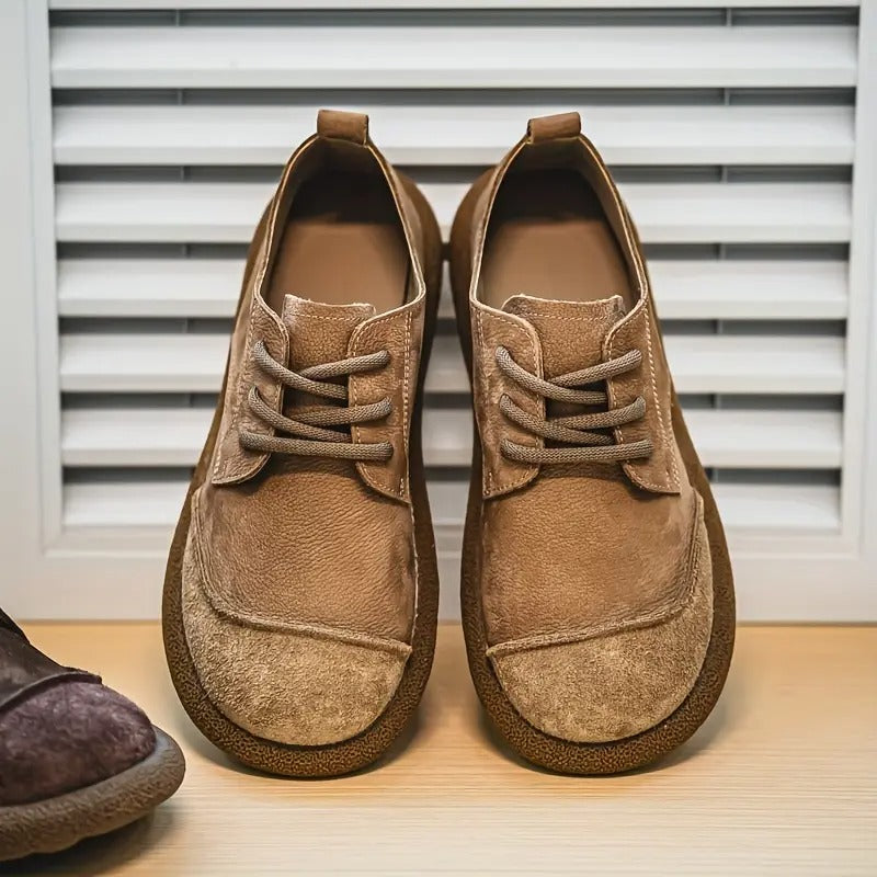 Zapatos ortopédicos para hombre marrón, confort para paseo diario y estilo clásico.