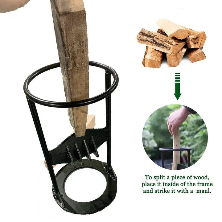 Herramienta manual de hierro fundido para dividir leña fácilmente. Ideal para chimenea y estufas.