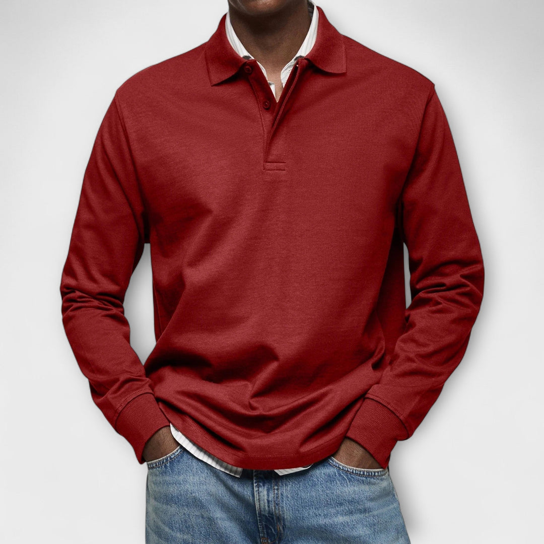 Polo hombre manga larga, versátil y moderno. Ideal como camiseta elegante para confort superior en moda masculina.