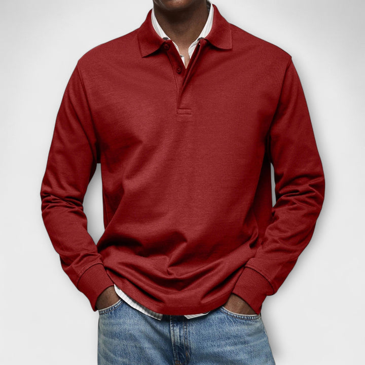 Polo hombre manga larga, versátil y moderno. Ideal como camiseta elegante para confort superior en moda masculina.
