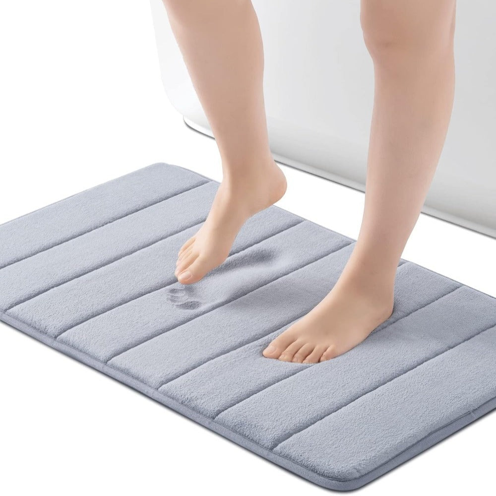 Alfombras de baño lavables a máquina, juego de 3 de espuma viscoelástica para una fácil y rápida limpieza.