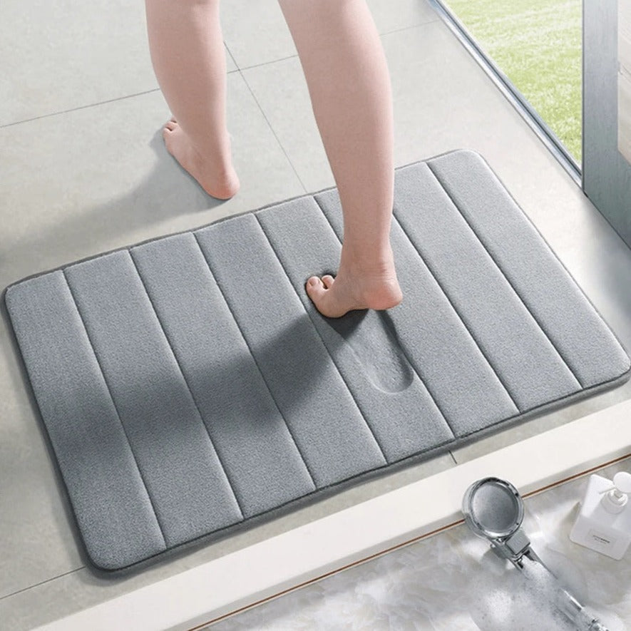 Juego de 3 alfombras de baño de espuma viscoelástica, suaves y absorbentes para confort en tu hogar.