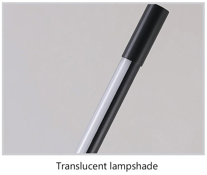 Lámpara de pie de aluminio LED, diseño minimalista con tubo delgado, ofrece iluminación duradera y elegante.