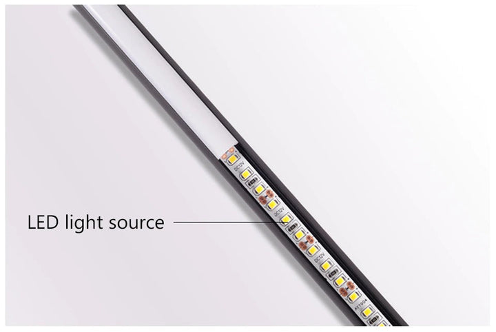 Elegante lámpara de pie LED minimalista de tubo delgado, fabricada en aluminio para un toque moderno en tu hogar.