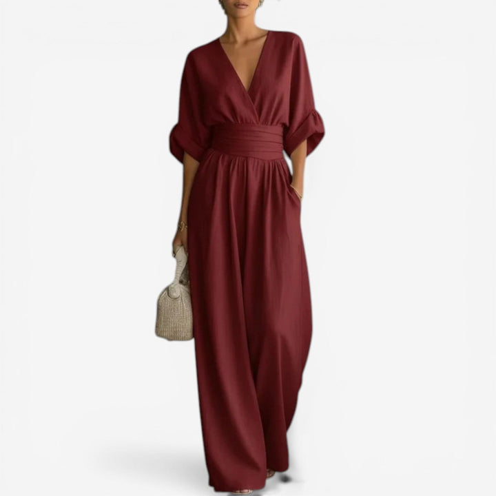 Elegante mono de punto para mujer, ideal para verano. Jumpsuit casual y cómodo de moda femenina con cuello redondo.
