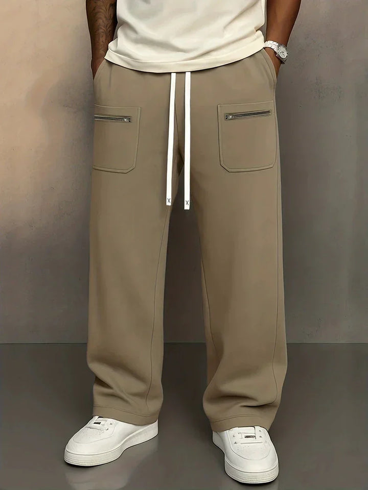 Pantalones cargo casuales de algodón para hombre, estilo urbano, pierna ancha y cómodos.