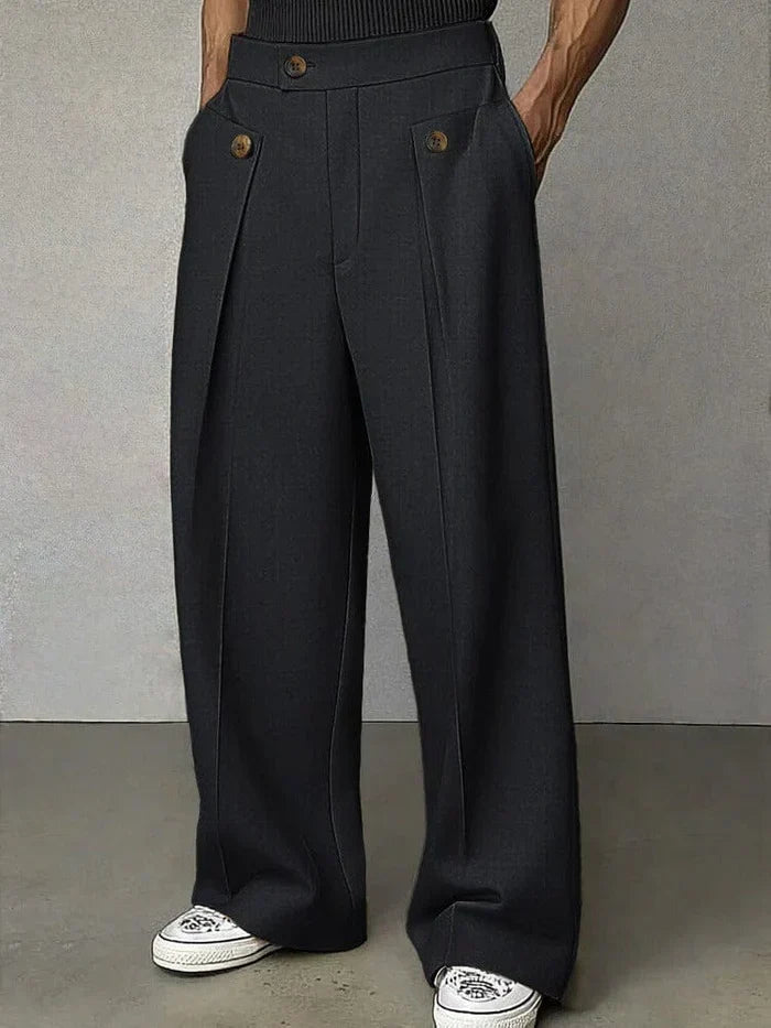 Pantalones de hombre Daniel, pierna ancha, algodón, estilo casual y duradero para confort en cualquier ocasión.