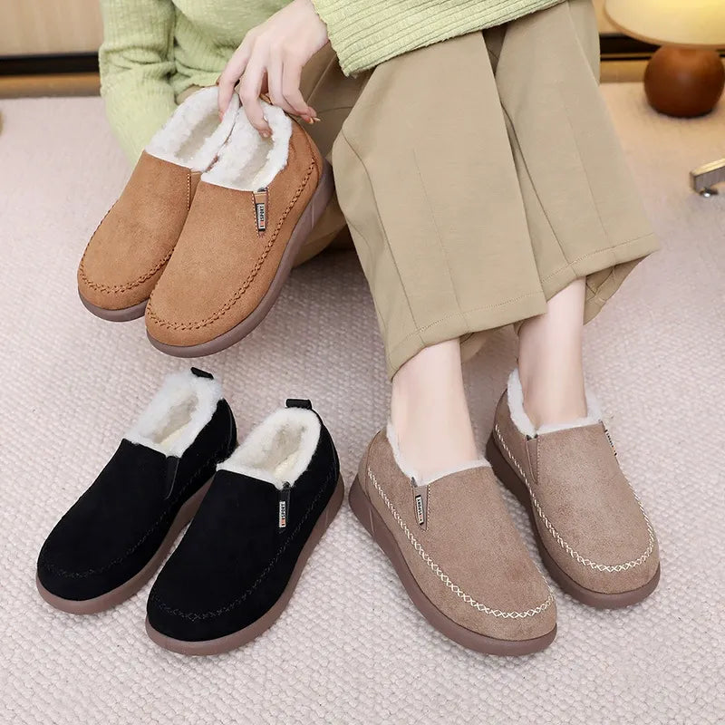 Calzado de invierno para hombre: pantuflas de lana de oveja premium, brindan calidez y confort en casa.