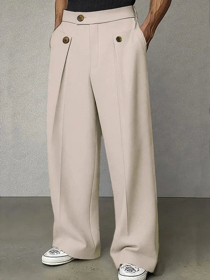 Pantalones Daniel de algodón duradero para hombre, diseño moderno con pierna ancha, ofrecen confort superior.