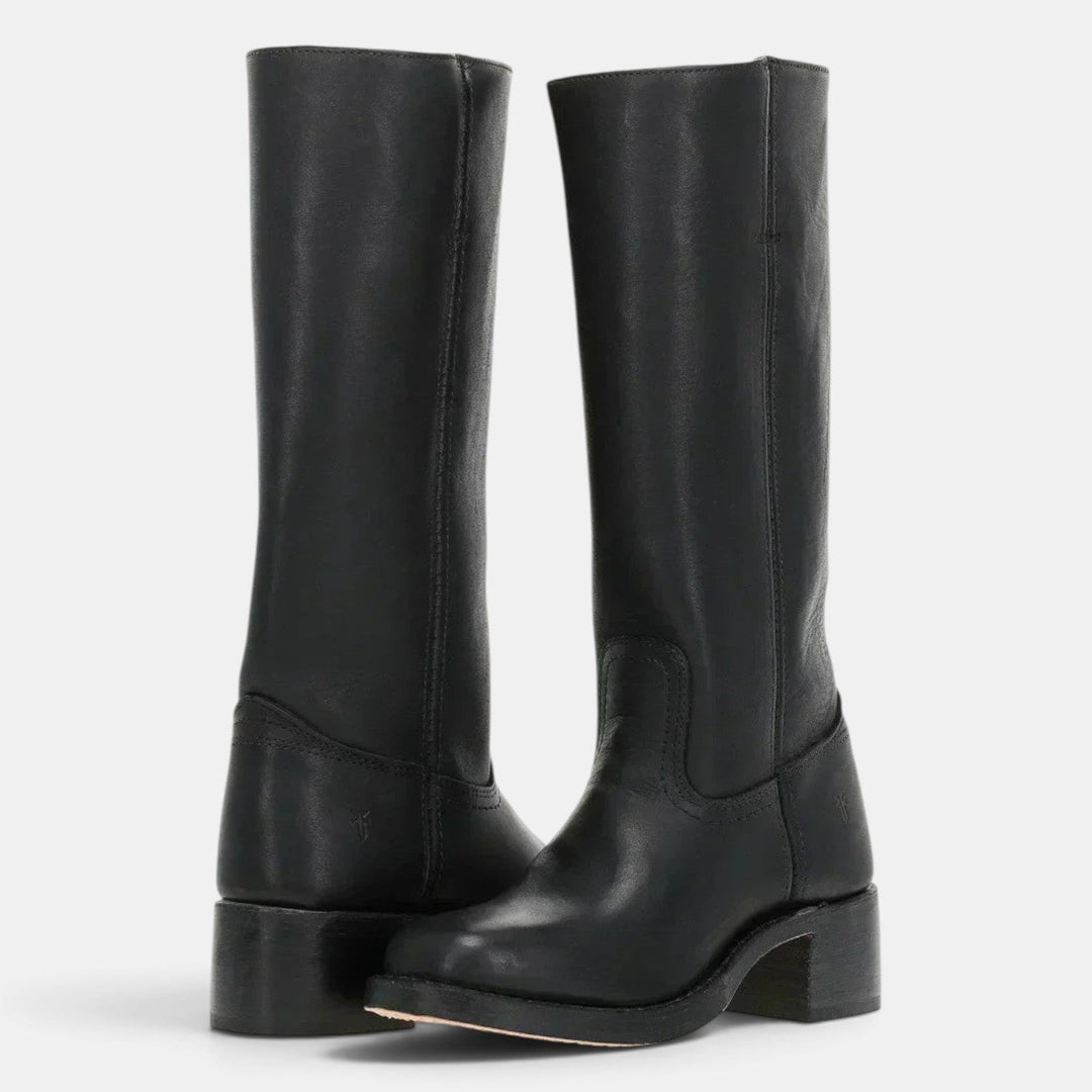Moda femenina: botas de media caña con tacón ancho. Estilo versátil y cómodo para el otoño.