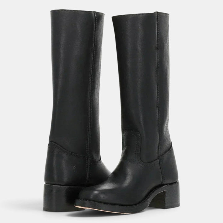 Moda femenina: botas de media caña con tacón ancho. Estilo versátil y cómodo para el otoño.