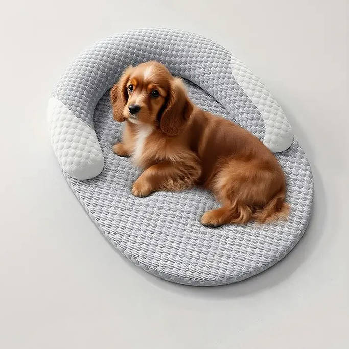 Cama ortopédica refrigerante para perros. Proporciona frescura y soporte articular para un descanso óptimo y alivio del calor.