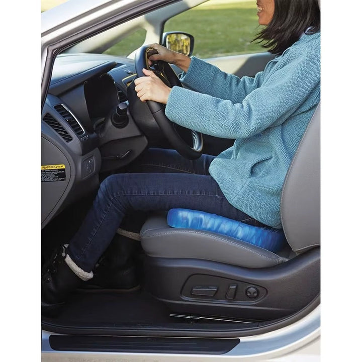 Cojín ergonómico de gel para soporte lumbar y coccix. Mejora la salud postural en silla de oficina o coche.