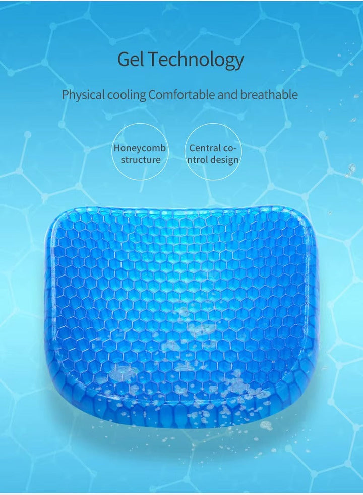 Cojín de gel ortopédico para alivio efectivo del dolor de coccix y la presión lumbar. Proporciona gran comodidad.