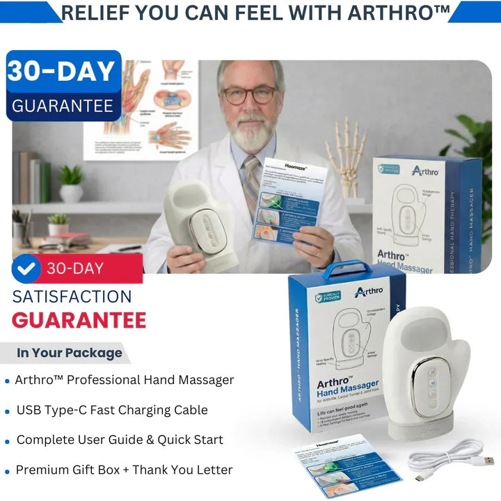 Masajeador de manos con calor y compresión para alivio del dolor y relajación profunda garantizada.