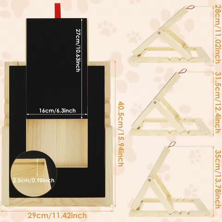 Rascador antiestrés para perros de madera, con compartimento para golosinas. Ideal para adiestramiento y cuidado de uñas.