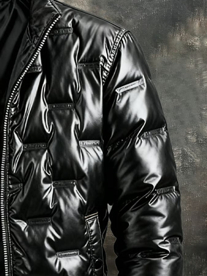 Abrigo casual retro outdoor para hombre, perfecta para invierno. Chaqueta con estilo y calidez, disponible en negro y tallas.