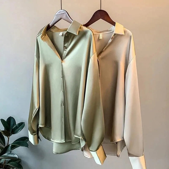 Estilo clásico chic: camisa de vestir para mujer. Blusa elegante y versátil, ideal para la moda oficina.