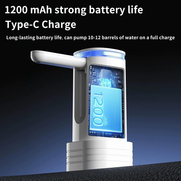 Bomba de agua recargable USB para botellas, dispensador eléctrico de ABS seguro y práctico.
