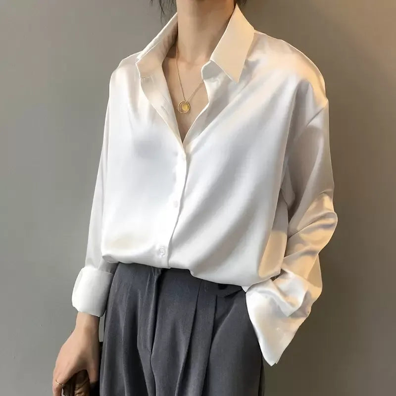 Regalo para mujer: camisa elegante y clásica, blusa femenina chic y formal para cualquier ocasión especial.