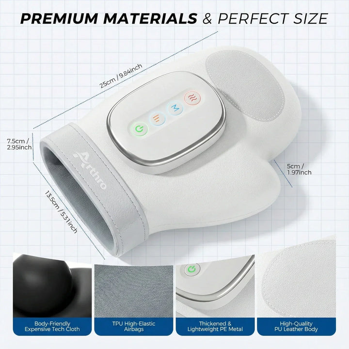 Confort para tus manos con masajeador de calor y compresión de aire. Relajación muscular profunda.