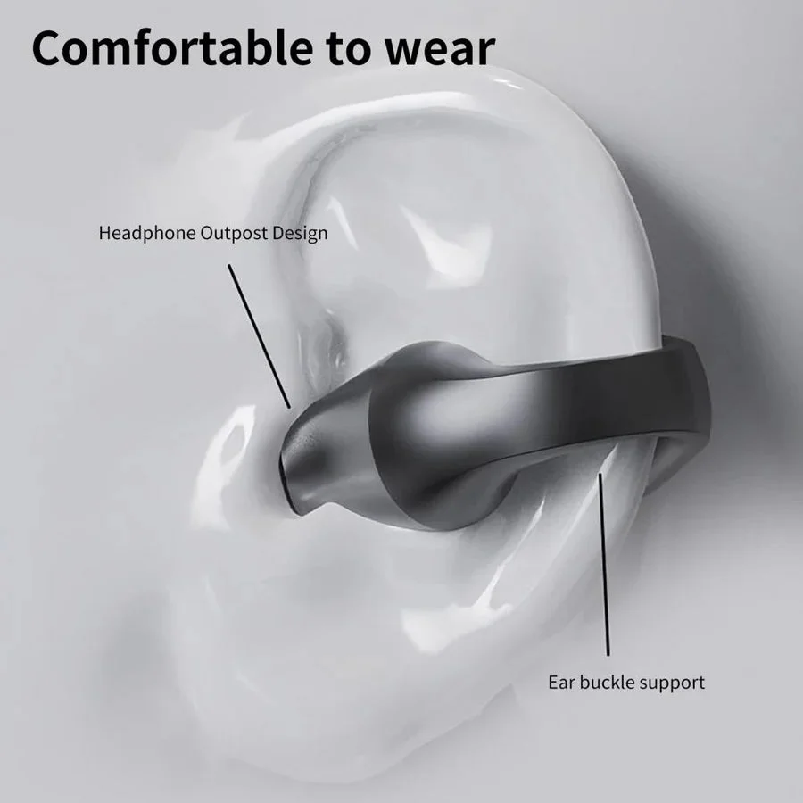 Auriculares estéreo inalámbricos de conducción ósea. Audio de alta calidad sin cubrir tus oídos.