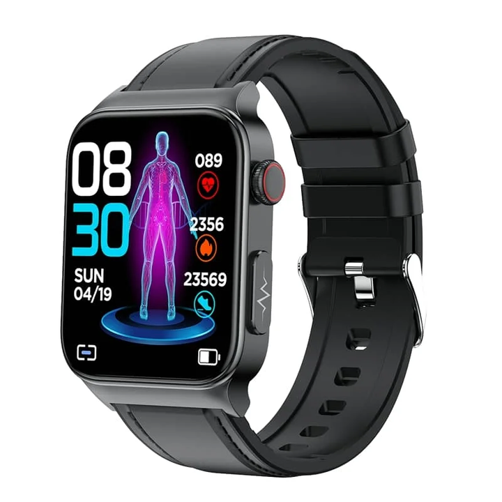 Reloj inteligente unisex con ECG y monitor de glucosa, pantalla HD para salud digital.