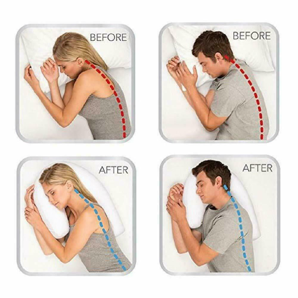 Almohada ortopédica para durmientes de lado unisex. Diseño ergonómico que promueve un sueño confortable y descanso.