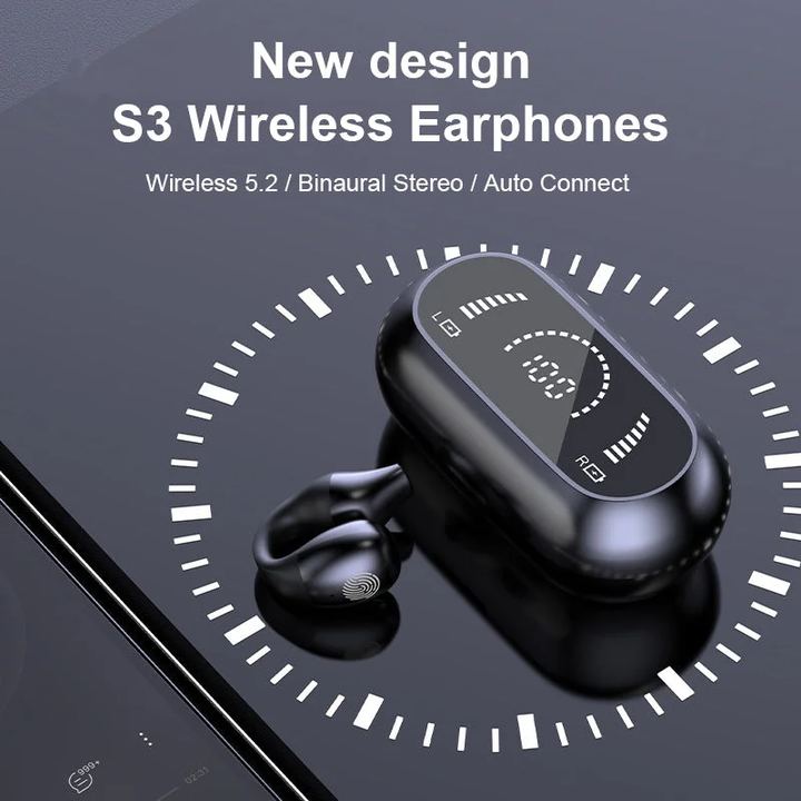 Auriculares inalámbricos de conducción ósea, versátiles para deporte, oficina y tu vida diaria.