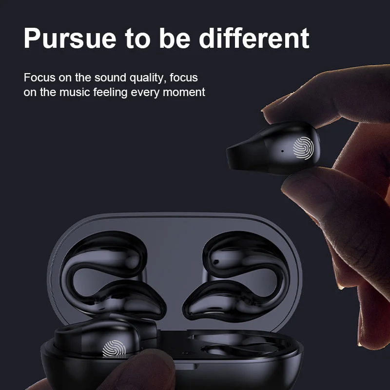 Innovadores auriculares electrónicos inalámbricos de conducción ósea. Diseño moderno, unisex y funcional.