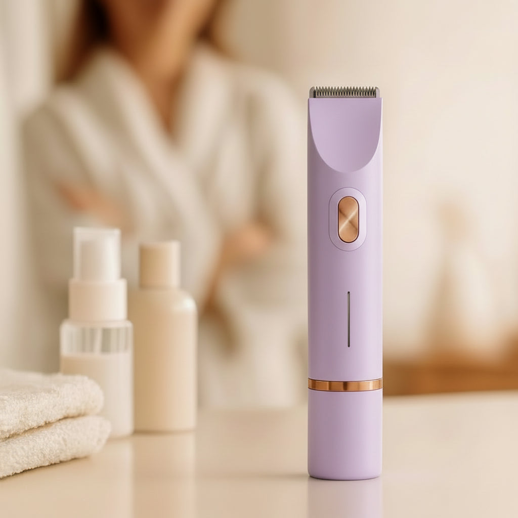 Kit de afeitado para mujer, depilación sin dolor ni tirones, resistente al agua y con carga USB, para cuidado corporal.