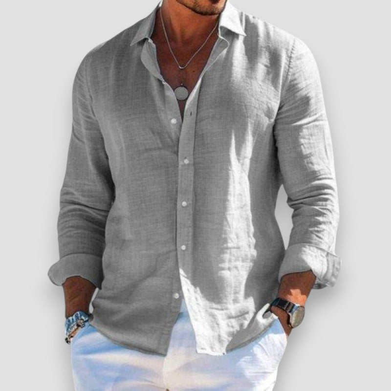Camisa de verano para hombre, estilo elegante y fresco, perfecta para playa o moda casual.