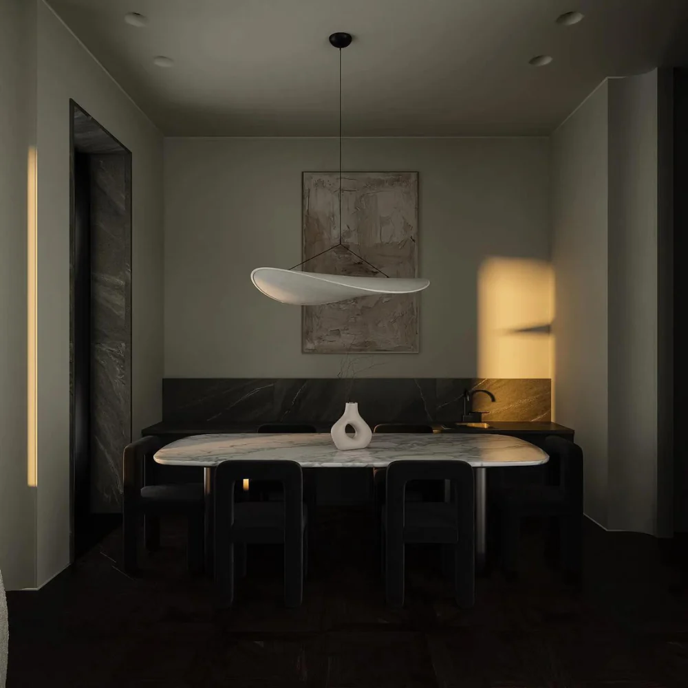 Seda japonesa en iluminación: Elegante chandelier hecho a mano, diseño moderno para cualquier espacio.