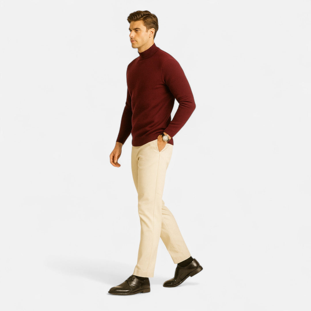 Suéter de calidad para hombre con cuello redondo, prenda básica de moda atemporal.