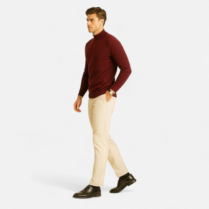 Suéter de calidad para hombre con cuello redondo, prenda básica de moda atemporal.