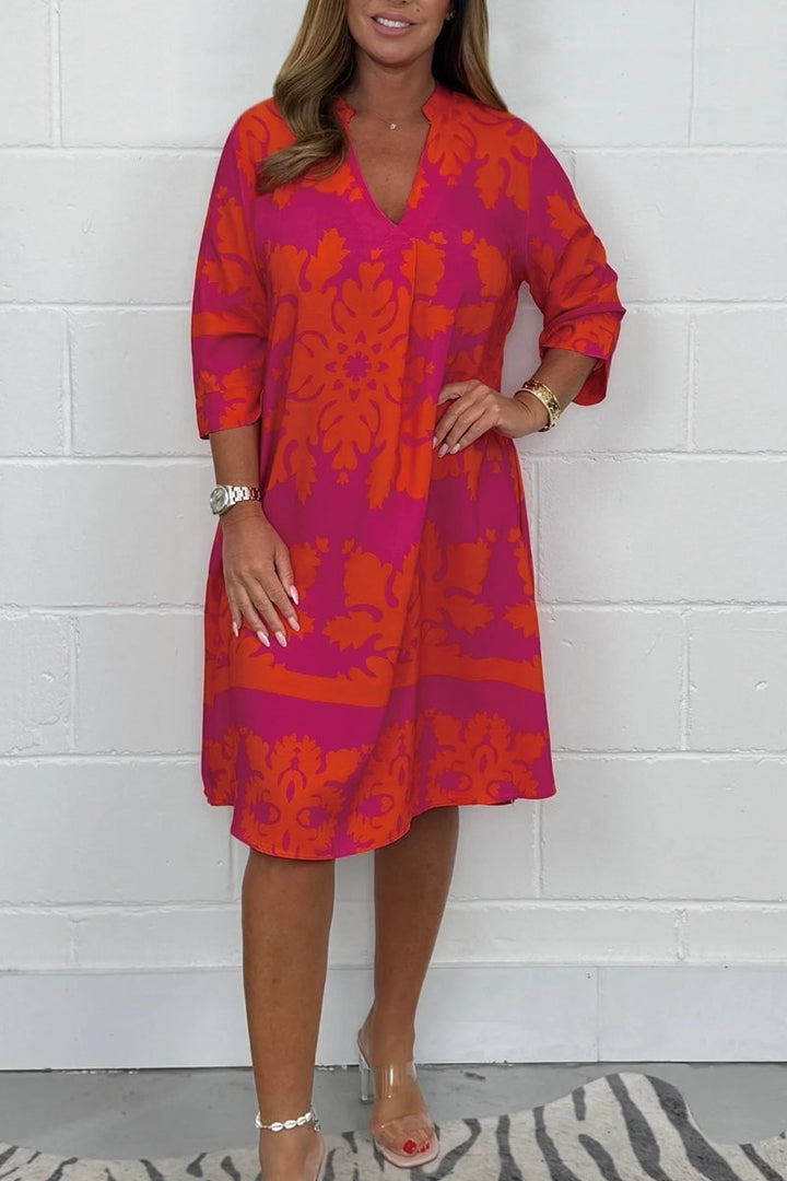 Vestido midi floral elegante para mujer. Ideal para fiestas y eventos de primavera, estilo vaporoso y chic.