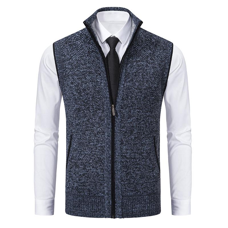 Cárdigan elegante de punto grueso con cremallera para hombre. Abrigo ligero y cómodo para invierno.