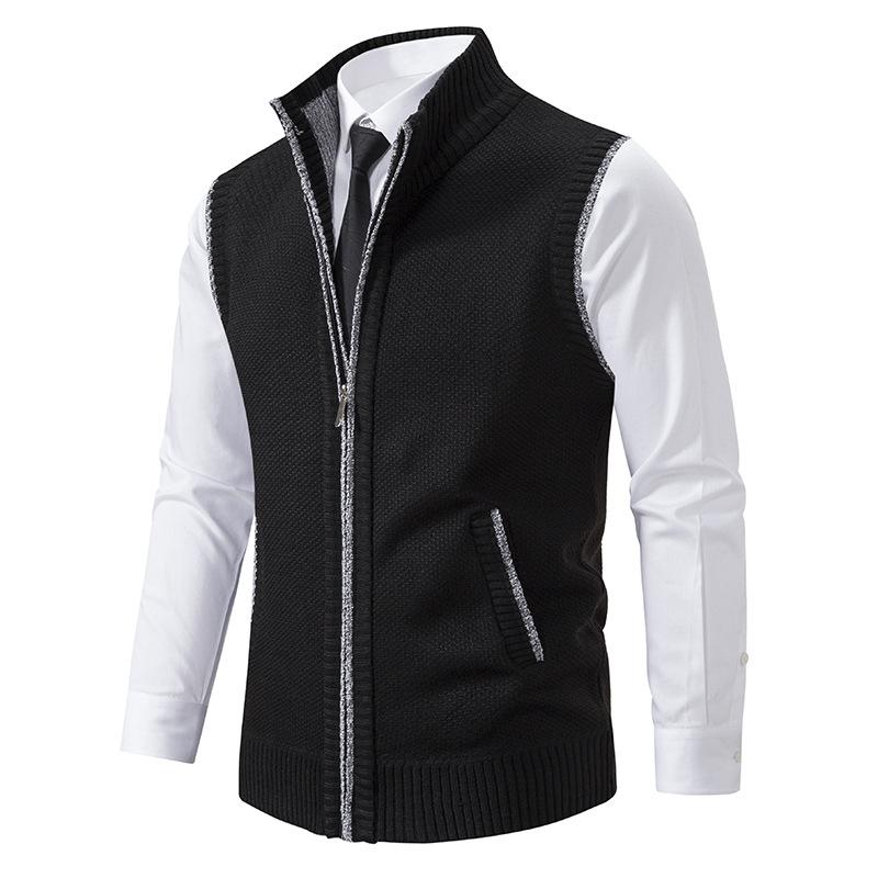 Cárdigan de punto para hombre con cremallera frontal, diseño moderno y cálido. Perfecto para otoño.